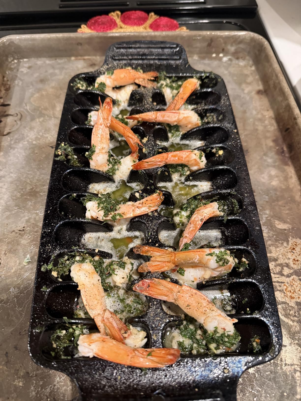 Outset Cast Iron Fish Grill and Serving Pan, 18.9 x 7.28 x 0.98 inch BBQ and Oven Safe Fish Cooking Pan customer photo 1
