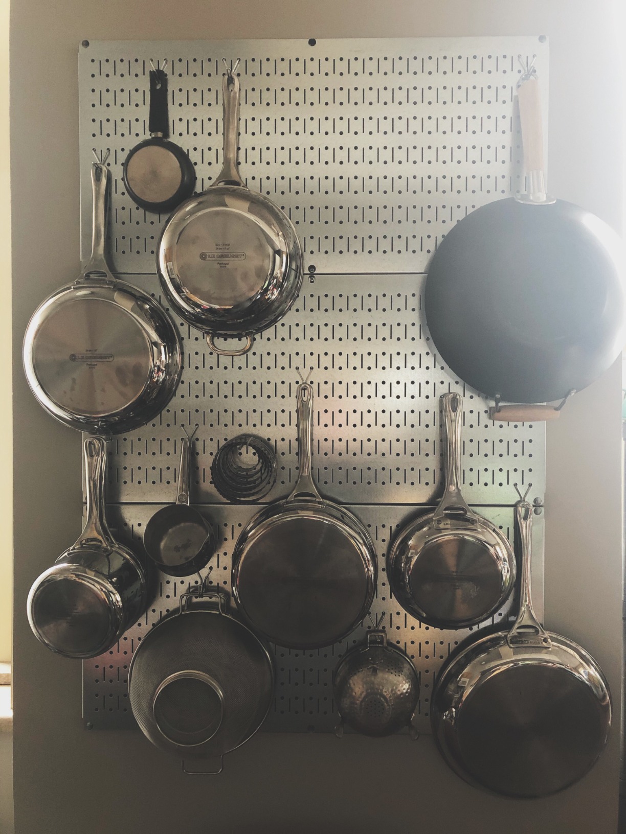 Pegboard Rack Wall Control Home & Garage Tool Storage & Organization White Metal Pegboard Pack - Two 32-Inch x 16-Inch White Steel Peg Board Panels customer photo 1