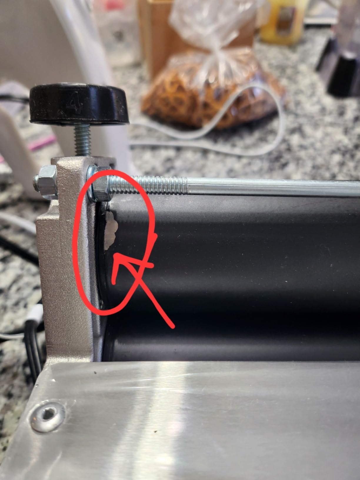 18-Inch Pizza Dough Roller Machine with Hand Crank - Pasta Maker, Dough Sheeter Features Non-Stick Rollers with Thickness Control - Solid Steel and Aluminum Construction customer photo 3