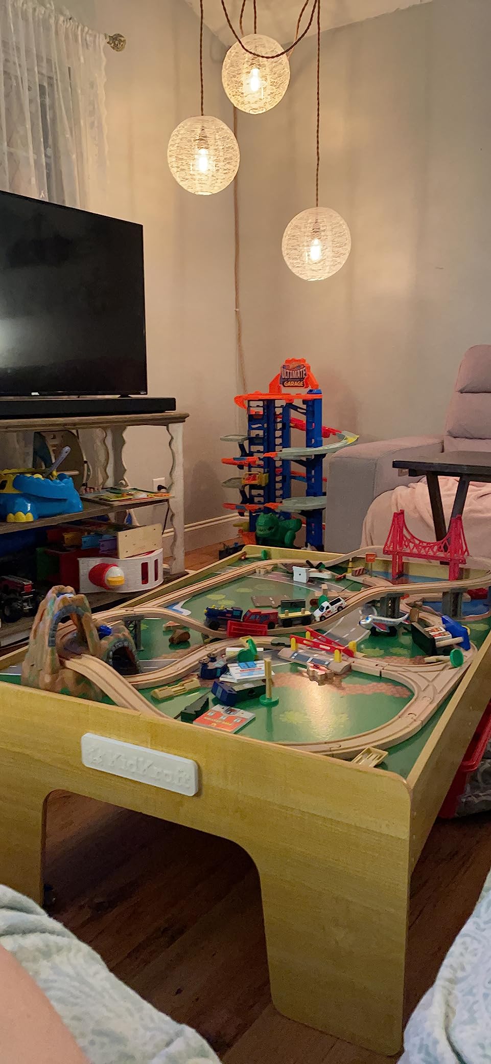 KidKraft Adventure Town Railway Wooden Train Set & Table with EZ Kraft Assembly with 120 Accessories and Storage Bins customer photo 1