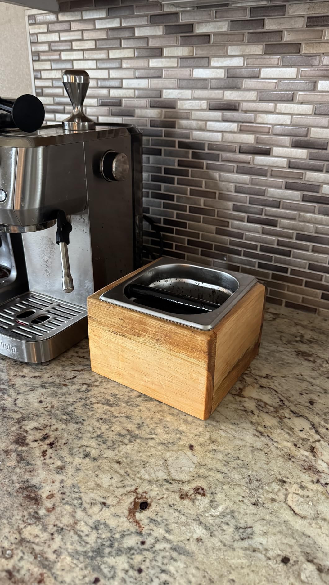 Apexstone Coffee Knock Box Stainless Steel, Espresso Knock Box Stainless Steel, Knock Box for Espresso Coffee Grounds, Knock Box Small customer photo 1