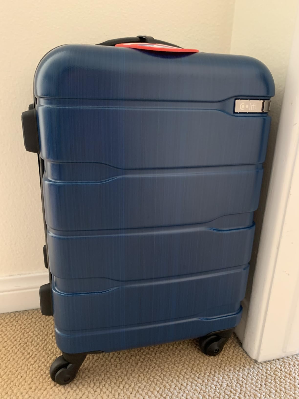 Coolife Medium Checked Luggage Hardside PC+ABS Suitcase with TSA Lock, Lightweight Rolling Carry On with Spinner Wheels(Charcoal, 24in) customer photo 2