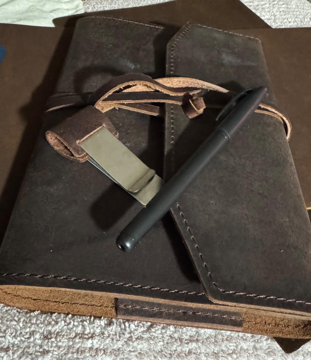 Refillable Leather Journal Writing Notebook - Handmade Leather Journal for Men, A5 Diary Cover Refillable Sketchbook to Drawing, Large 6