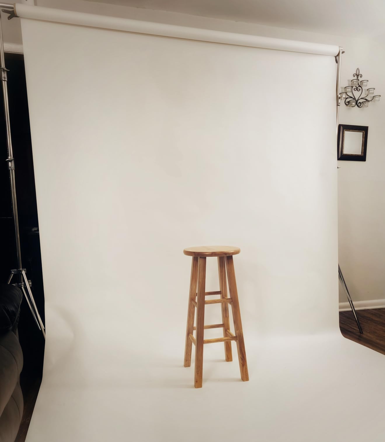 Huamei Seamless Photography Background Paper, White Photo Backdrop Paper Roll for Photoshoot, Video and Streaming #93 (6.8x16 Feet, Arctic White) customer photo 1