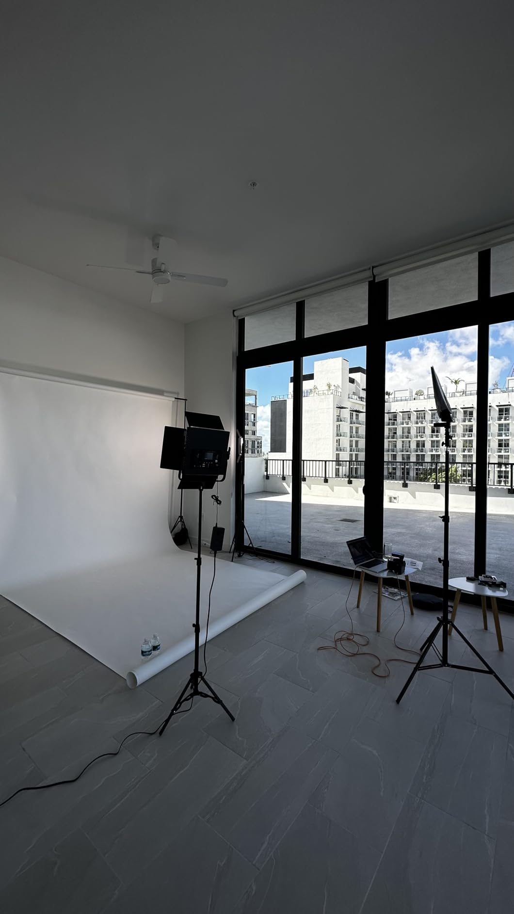 Huamei Seamless Photography Background Paper, White Photo Backdrop Paper Roll for Photoshoot, Video and Streaming #93 (6.8x16 Feet, Arctic White) customer photo 2