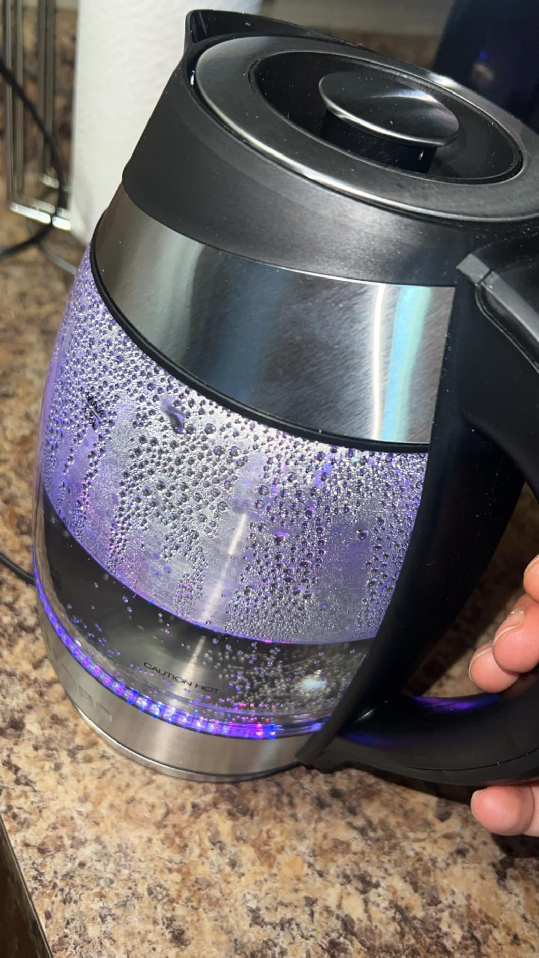 Chefman Electric Kettle with Temperature Control, 5 Presets LED Indicator Lights, Removable Tea Infuser, Glass Tea Kettle & Hot Water Boiler, 360 degree Swivel Base, BPA Free, Stainless Steel, 1.8 Liters customer photo 1