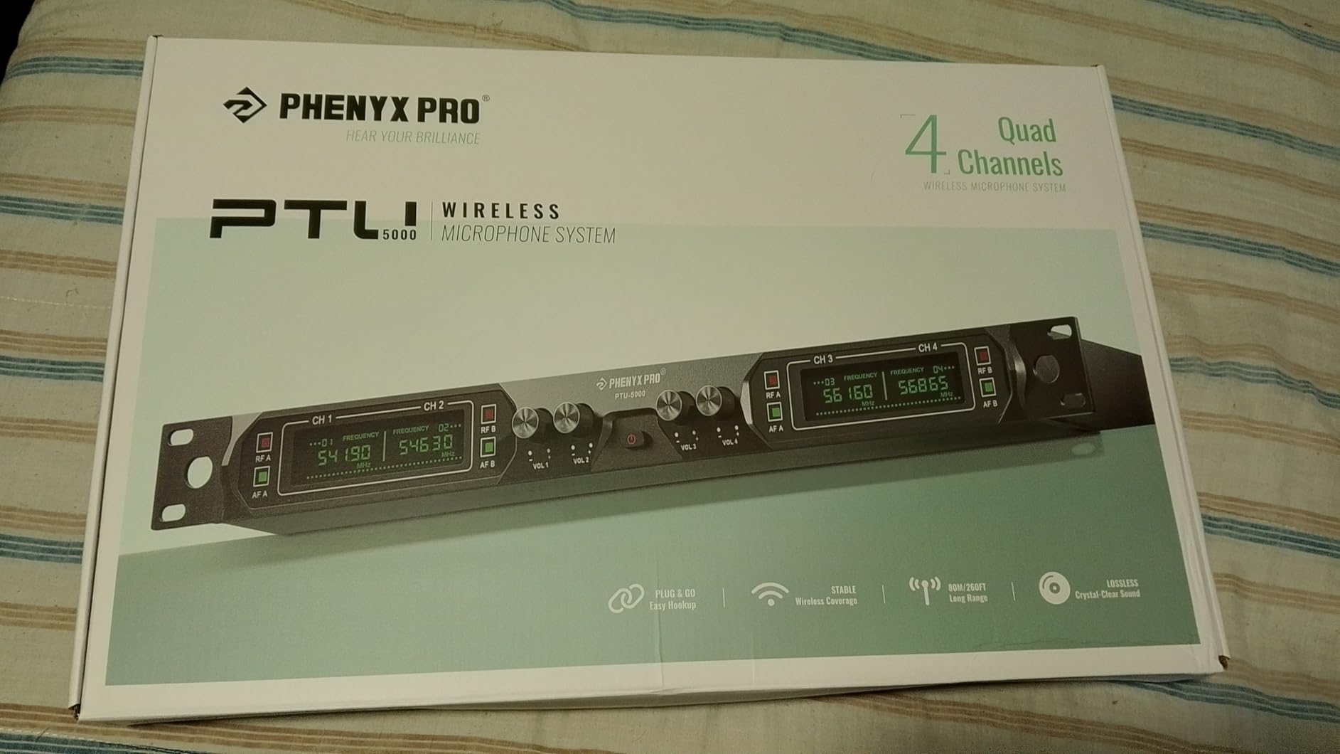 Phenyx Pro Wireless Microphone System, 4-Channel UHF Wireless Mic, Fixed Frequency Metal Cordless Mic with 4 Handheld Dynamic Microphones, 260ft Range, Mics for Singing, Church (PTU-5000-4H) customer photo 2