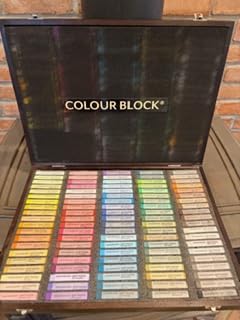 COLOUR BLOCK Soft Pastels for Artists - 100 Colors Square Chalk Pastels Set in Wooden Box customer photo 1