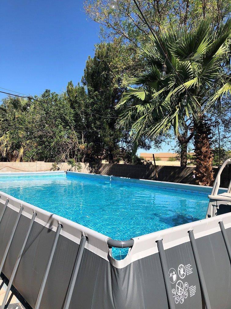 INTEX Ultra XTR 24 ft x 12 ft 52 in Above Ground Pool Set, Rectangular Swimming Pool with Sand Pump, Saltwater System, Maintenance Kit, & Volleyball Game customer photo 1