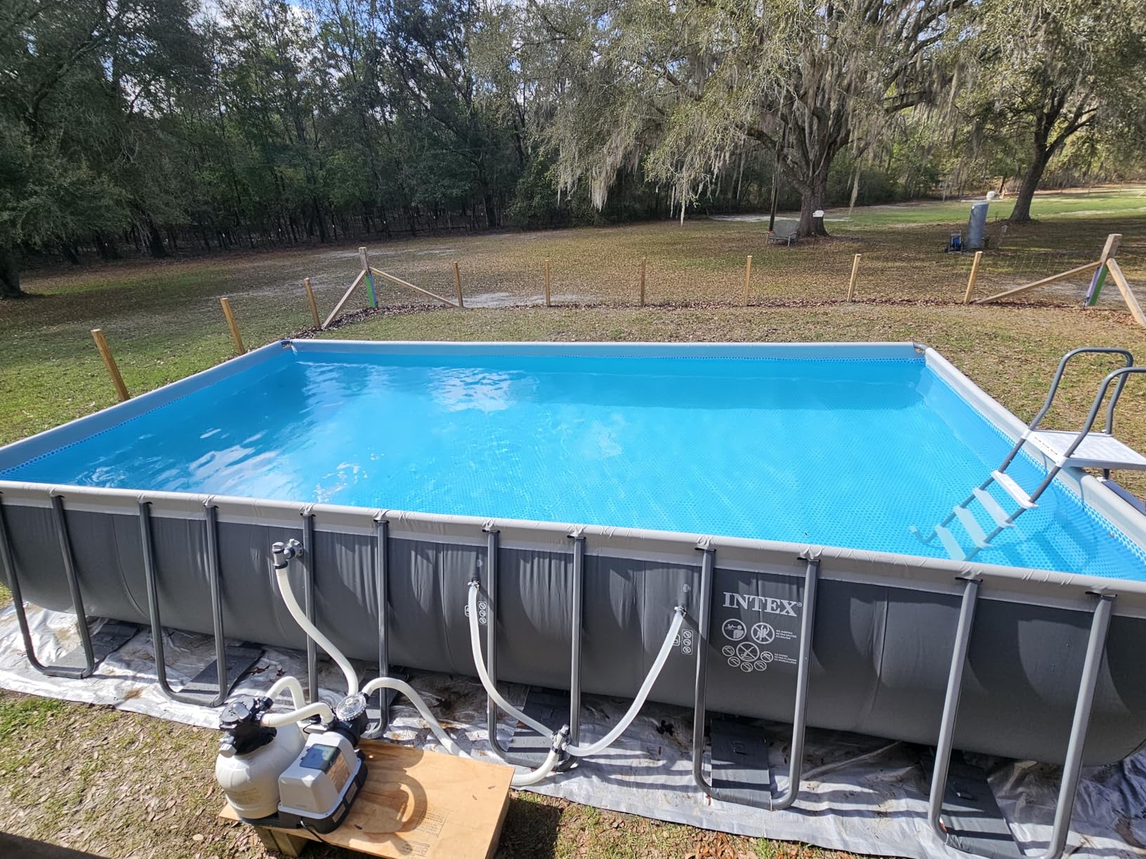 INTEX Ultra XTR 24 ft x 12 ft 52 in Above Ground Pool Set, Rectangular Swimming Pool with Sand Pump, Saltwater System, Maintenance Kit, & Volleyball Game customer photo 2