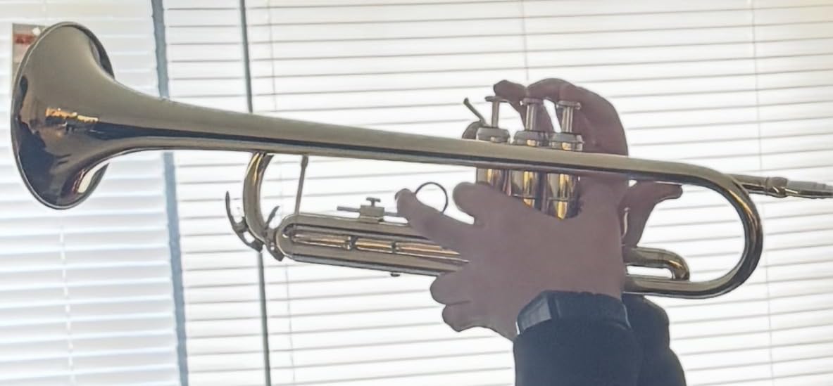 Eastar ETR-380N Bb Standard Trumpet Set for Beginner - Brass Student Trumpet with Hard Case, Silver customer photo 2