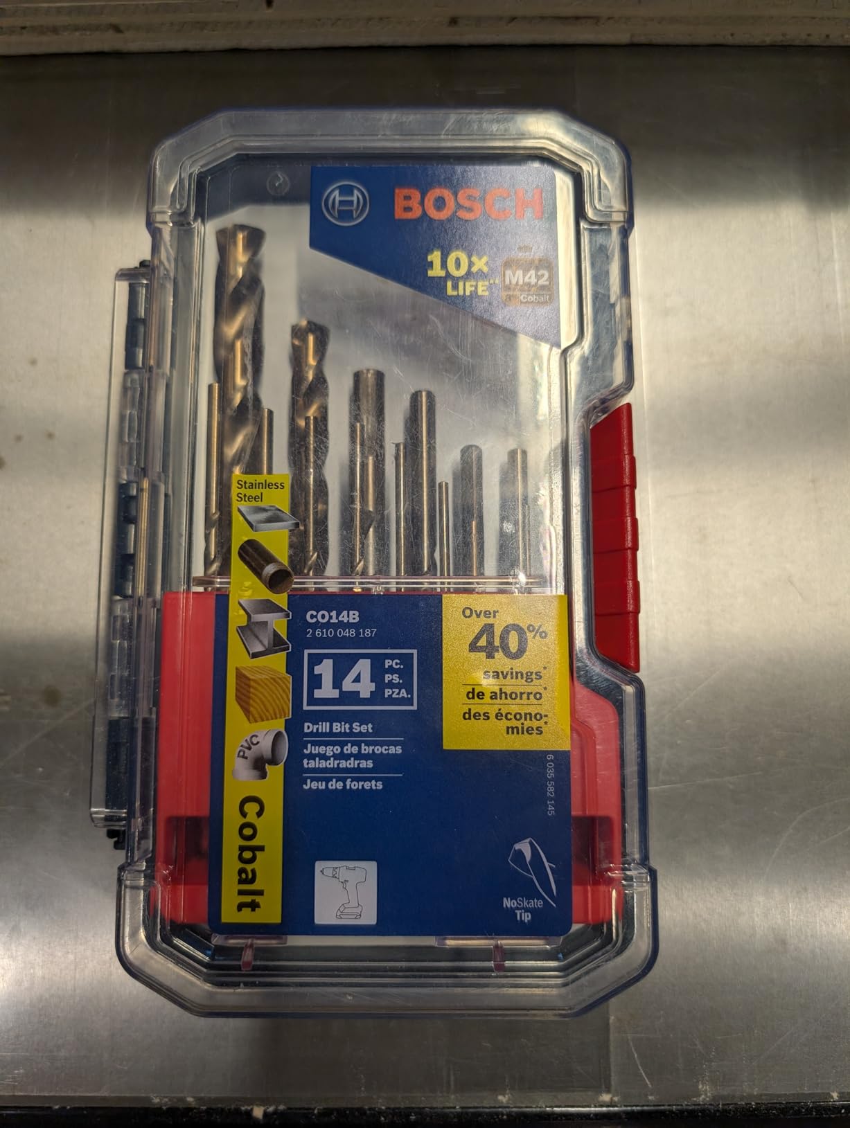 BOSCH CO21B 21-Piece Assorted Set with Included Case Cobalt M42 Metal Drill Bit with Three-Flat Shank for Drilling Applications in Stainless Steel, Cast Iron, Titanium, Light-Gauge Metal, Aluminum customer photo 1
