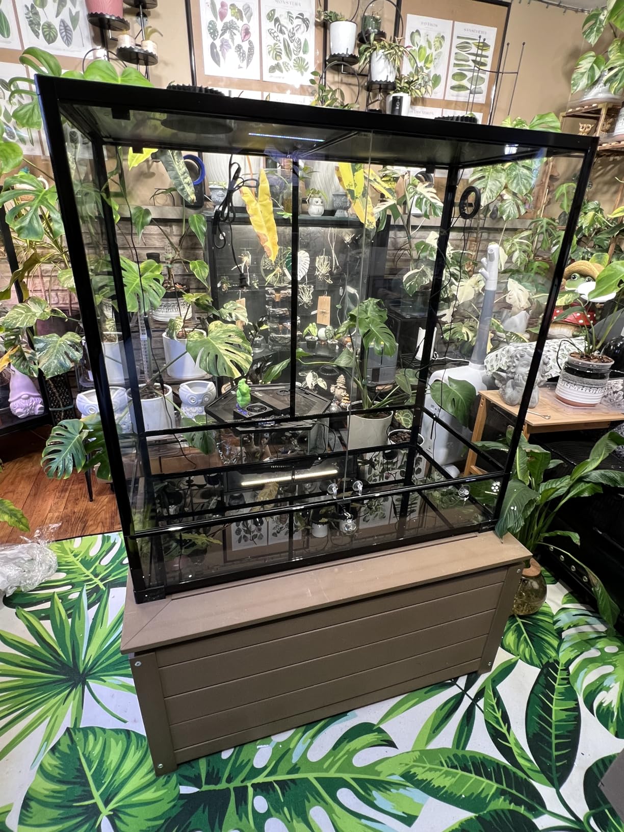 REPTIZOO Large Reptile Terrarium 120 Gallon, Tall & Wide Tempered Glass Reptile Tank 48
