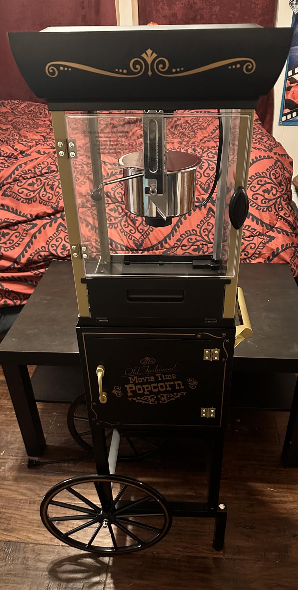 Nostalgia Popcorn Maker Machine - Professional Cart With 2.5 Oz Kettle Makes Up to 10 Cups - Vintage Popcorn Machine Movie Theater Style - Black customer photo 1
