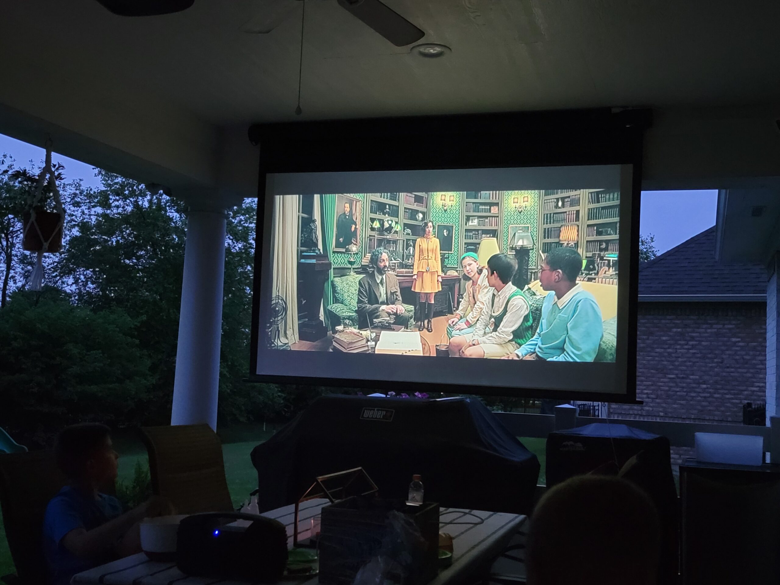 Elite Screens Yard Master Electric, 150-INCH Outdoor Motorized Projector Screen Rain Water Protection Remote Control 8K 4K Ultra HD 3D Movie Screen Theater Gaming, OMS150H-ELECTRIC customer photo 2