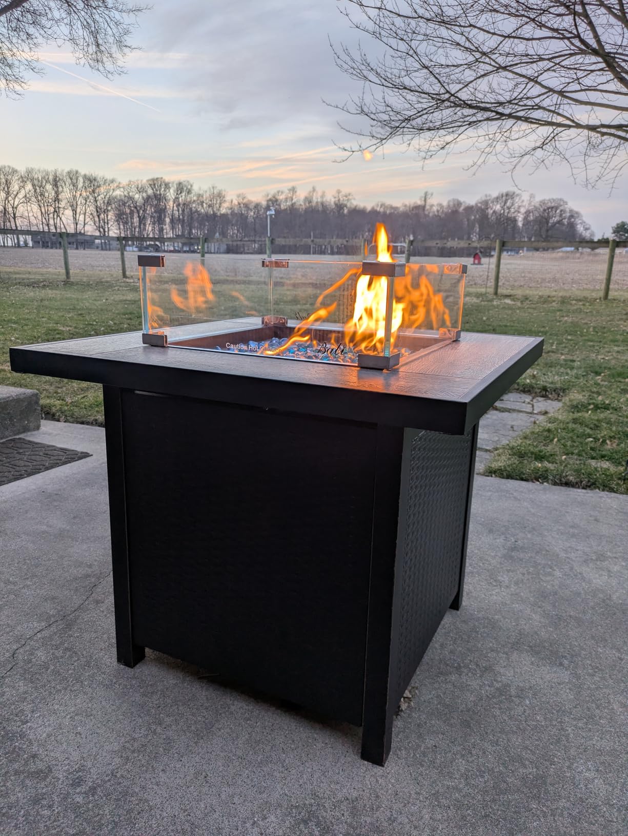 BALI OUTDOORS 50000 BTU Propane Fire Pit for Outdoor, 30 in Fire Pit Table Outdoor, Square Firepits for Outside Backyard, Patio customer photo 2