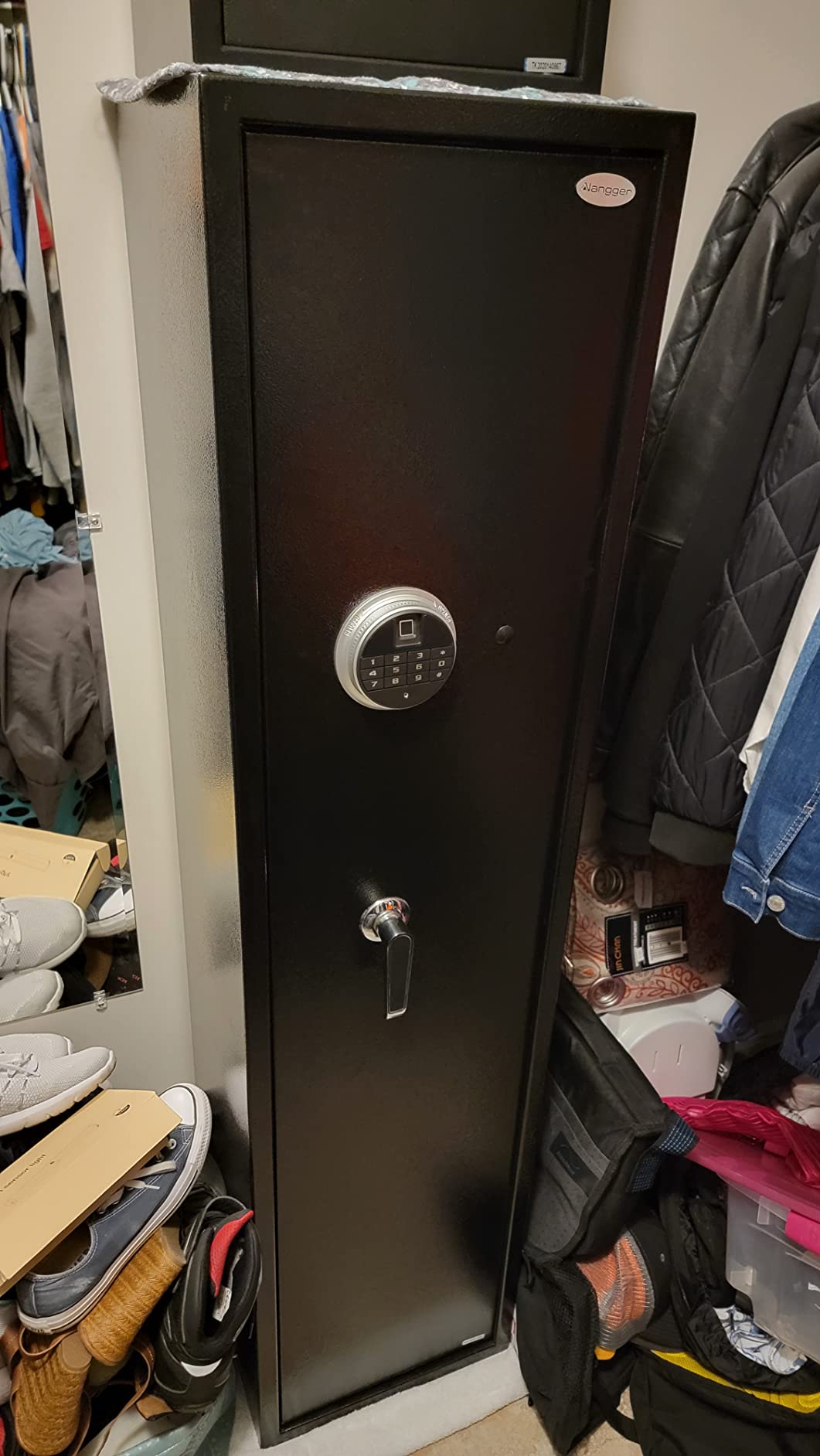 Langger V Biometric Rifle Gun Safe, Quick Access 5-Gun Large Improved Fingerprint Shotgun Security Cabinet customer photo 1