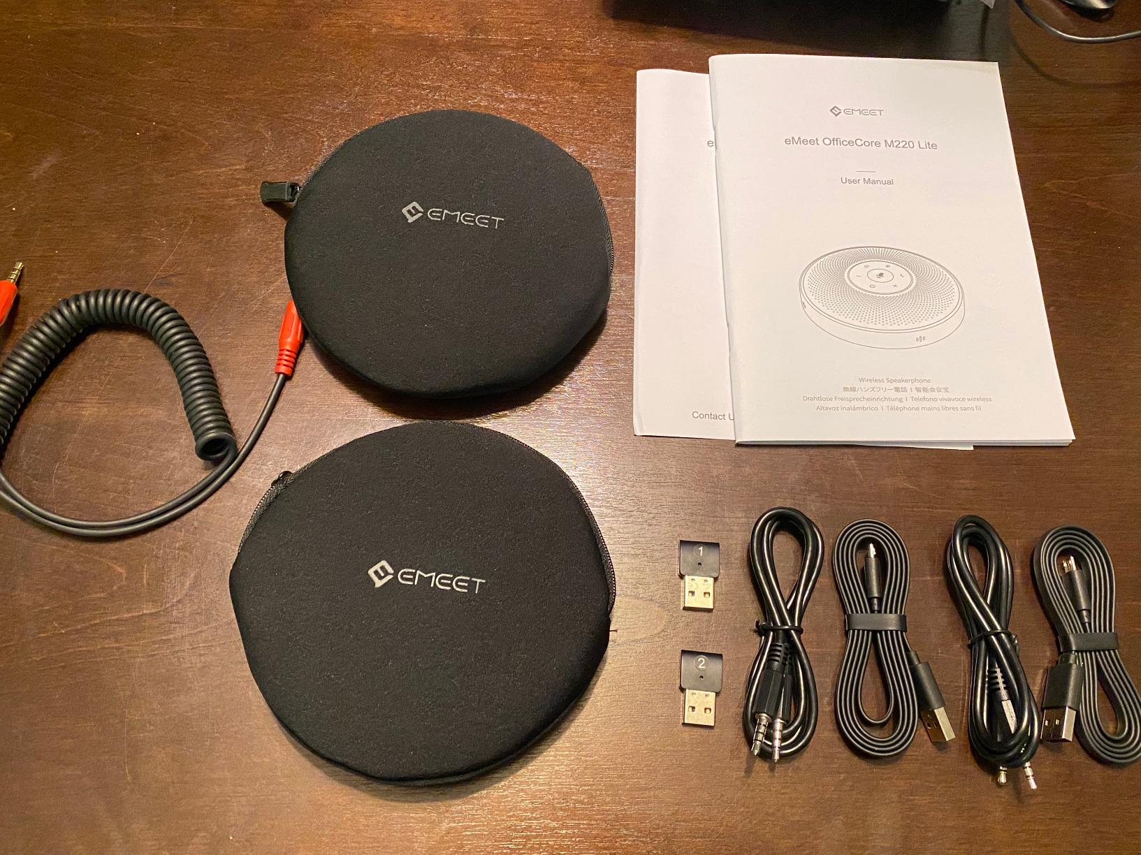 EMEET Bluetooth Speakerphone - Daisy Chain/Use Alone up to 16 attendees, M220 Professional Wireless Speakerphone 360°Voice Pick-up 8 AI Noise Cancellation Mics Skype Speakerphone for Conference Calls customer photo 2