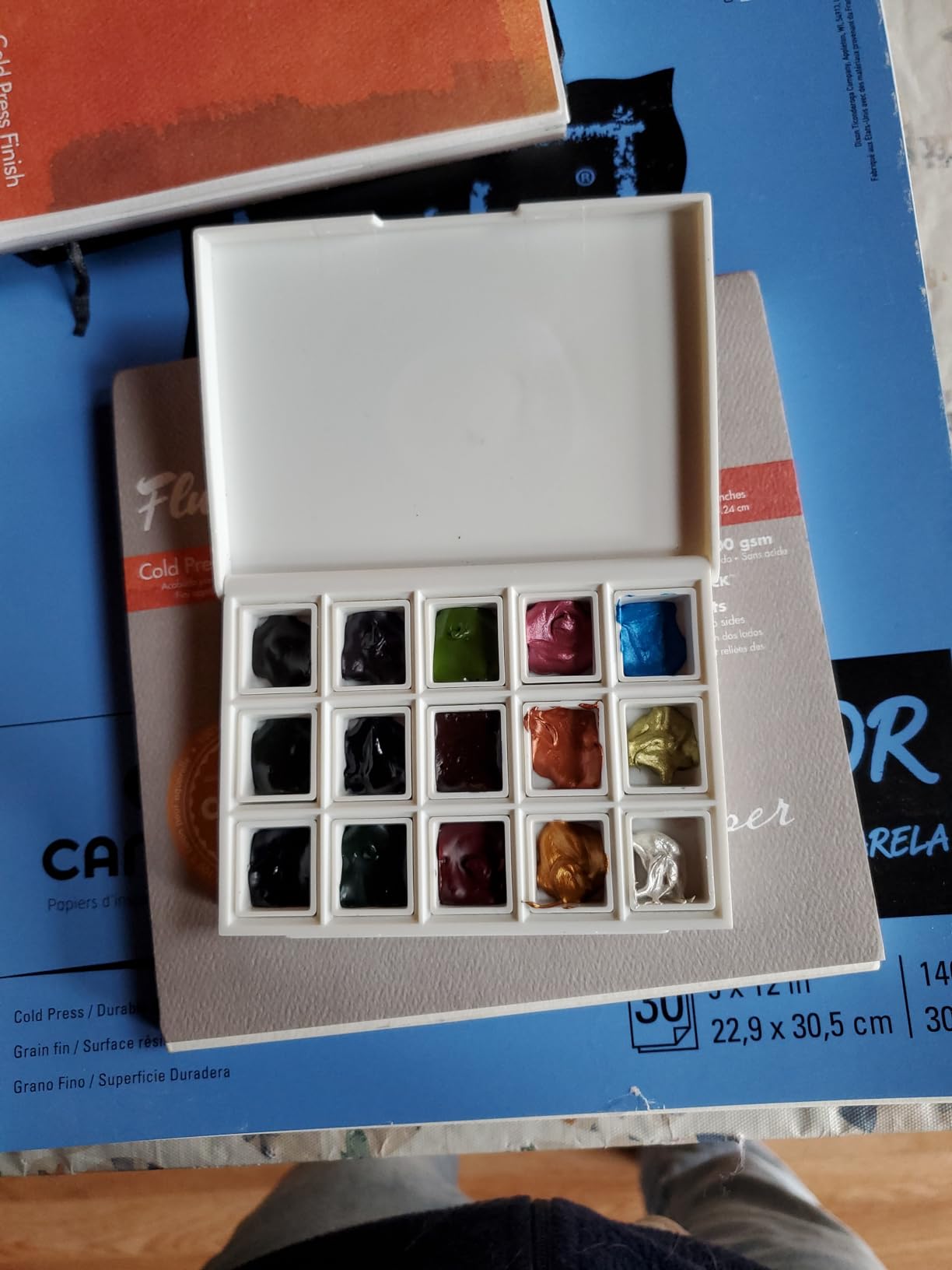 Daniel Smith 285650103 Extra Fine Inspirational Solid Watercolor Paint, Set of 12 Colors, Half Pan, Metal Case and 12 Empty Containers customer photo 2