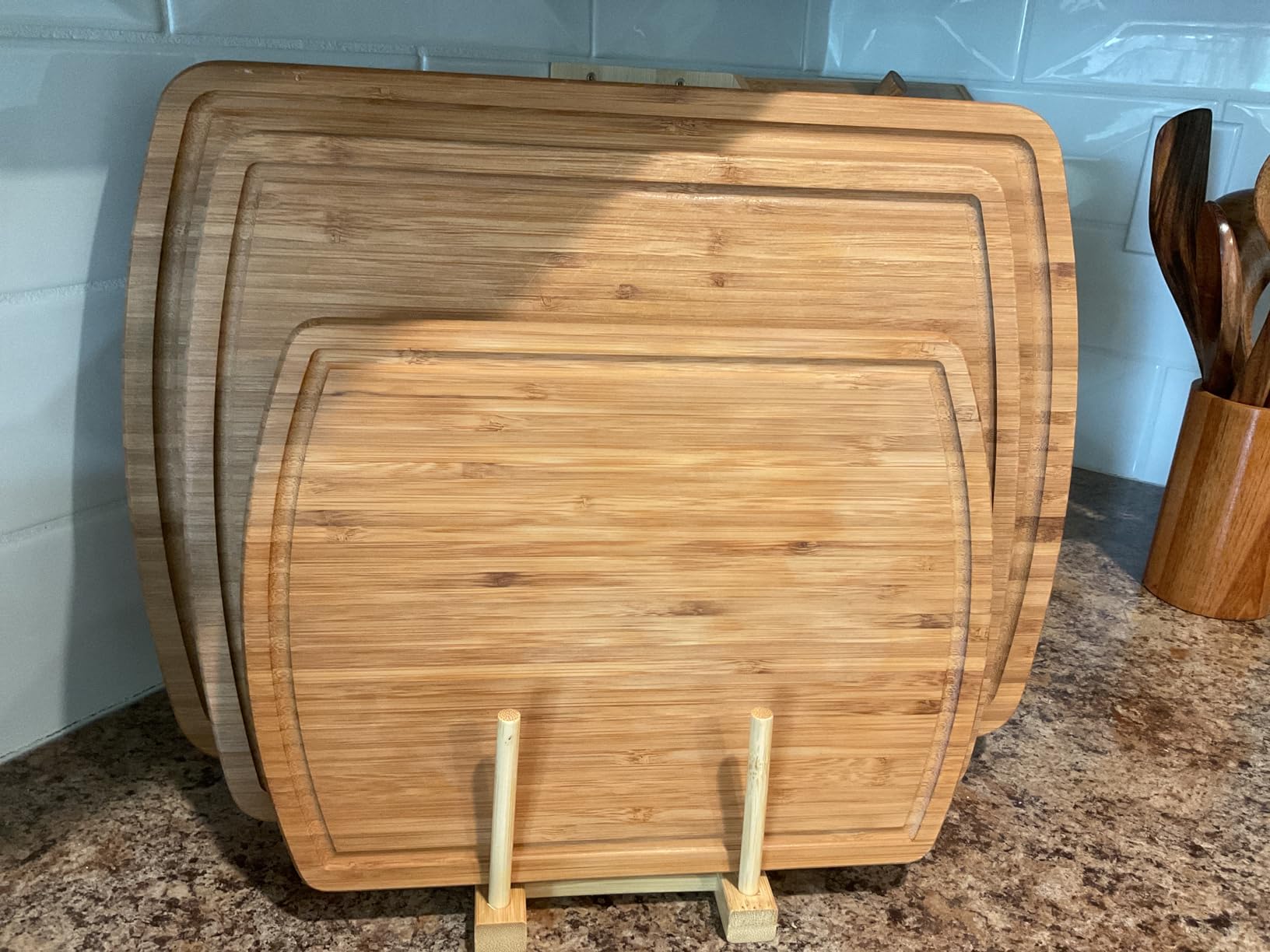 Greener Chef Luxury XL Bamboo Cutting Board Set of 3 with Vertical Grain Strength Technology - Extra Large Wood Cutting Boards for Kitchen and Lightweight Chopping Board Set - Replacements for Life customer photo 1