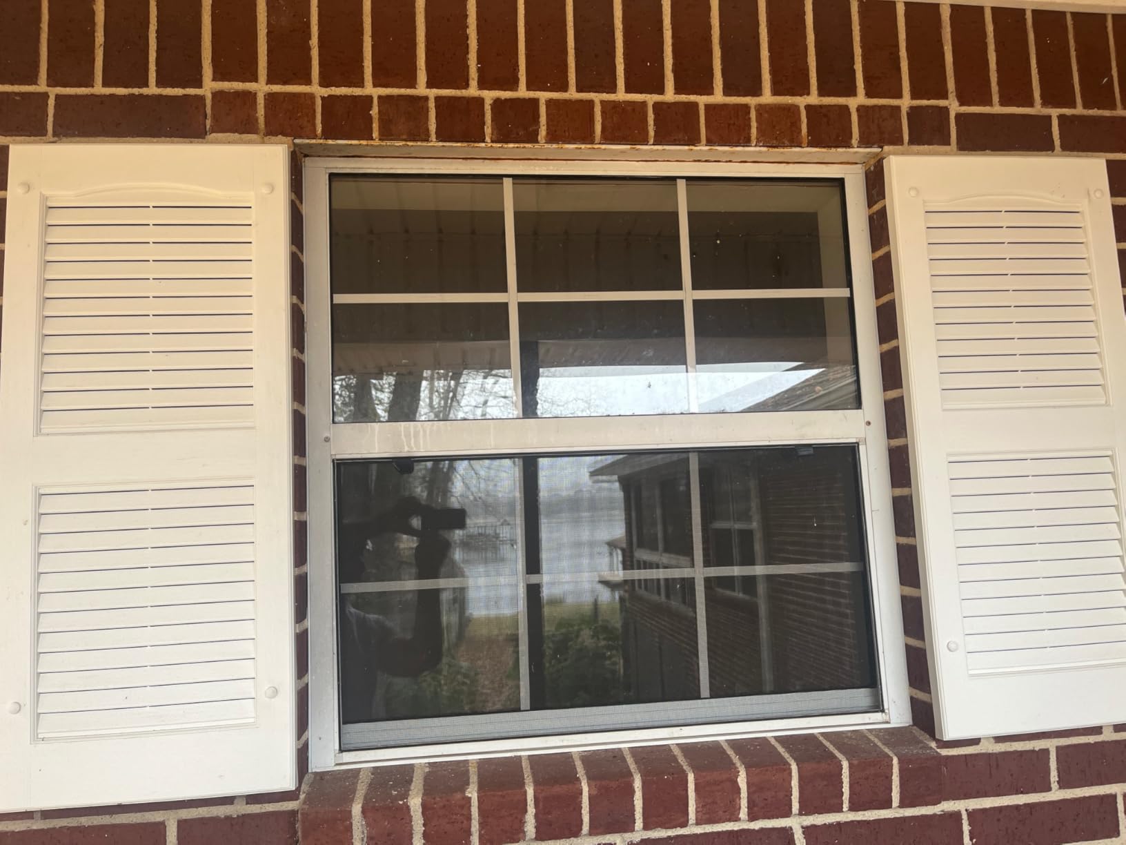 Polaris Homeside Open Louver Vinyl Shutters (1 Pair) 14-1/2in. x 43in. - 930 White customer photo 2