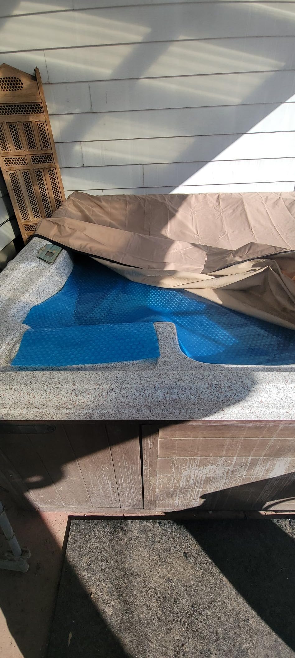 UCEDER Waterproof Hot Tub Cover Outdoor Spa Cover (95''x 83''x20) 600D Heavy Duty Polyester Hot Tub Cover Protector(Brown) customer photo 1