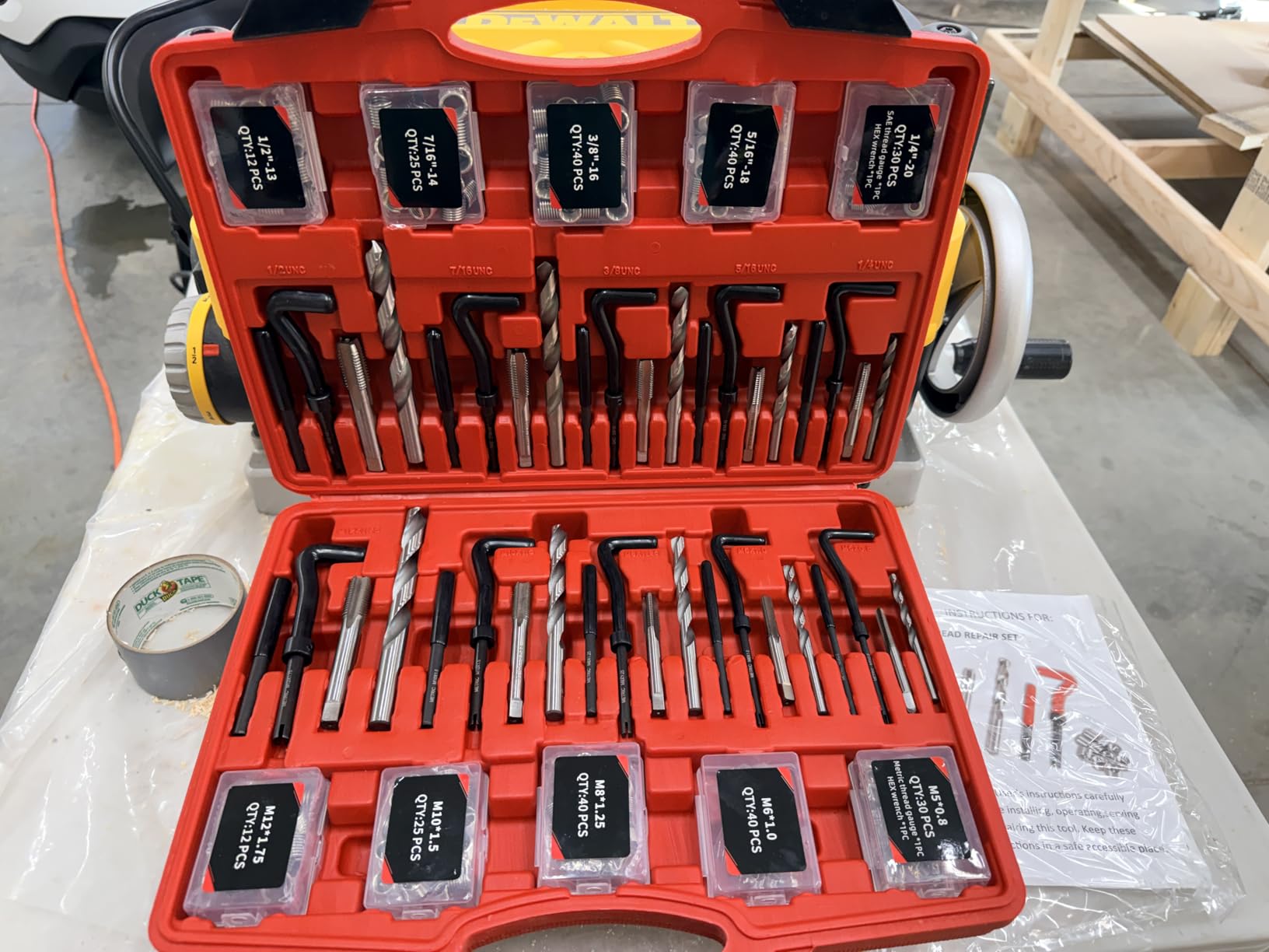 AKM 338Pc Thread Repair Kit, HSS Drill Helicoil Repair Kit SAE&Metric customer photo 1