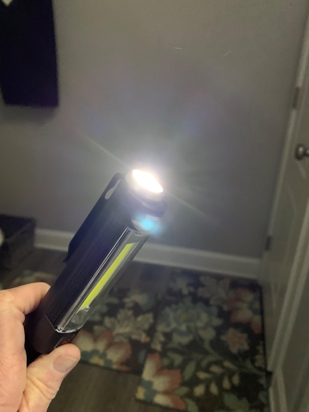 NEBO Big Larry 2 Work Light | 500 Lumens, 4 Light Modes, Magnetic LED Flashlight & Portable COB Task Lamp, Battery Powered, Pocket Clip, Water Resistant, Includes 3x AA Batteries - Red customer photo 2