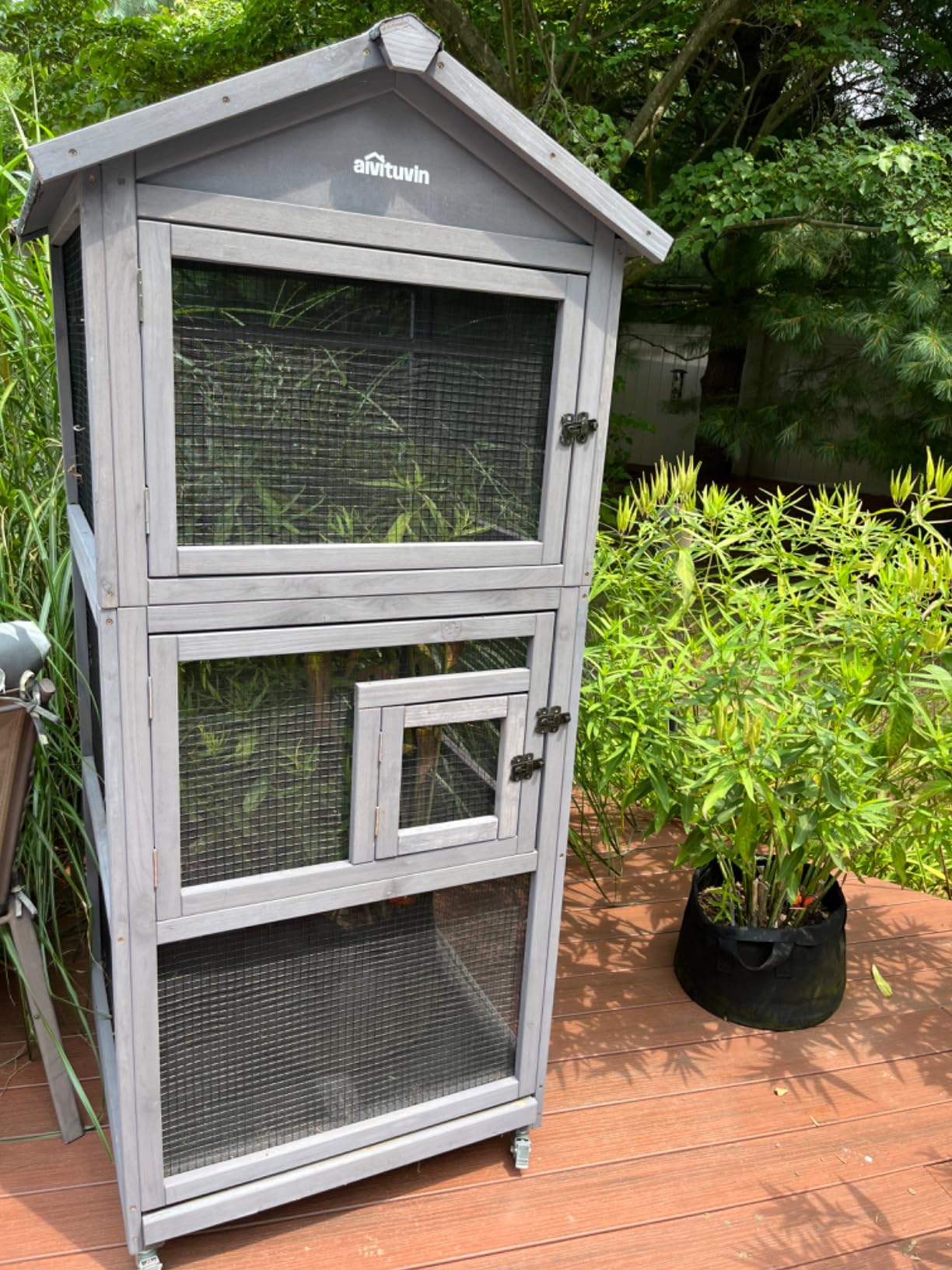 Aivituvin Bird Cages Outdoor Bird Aviary Indoor Parakeet Cage with Perch for Birds customer photo 2