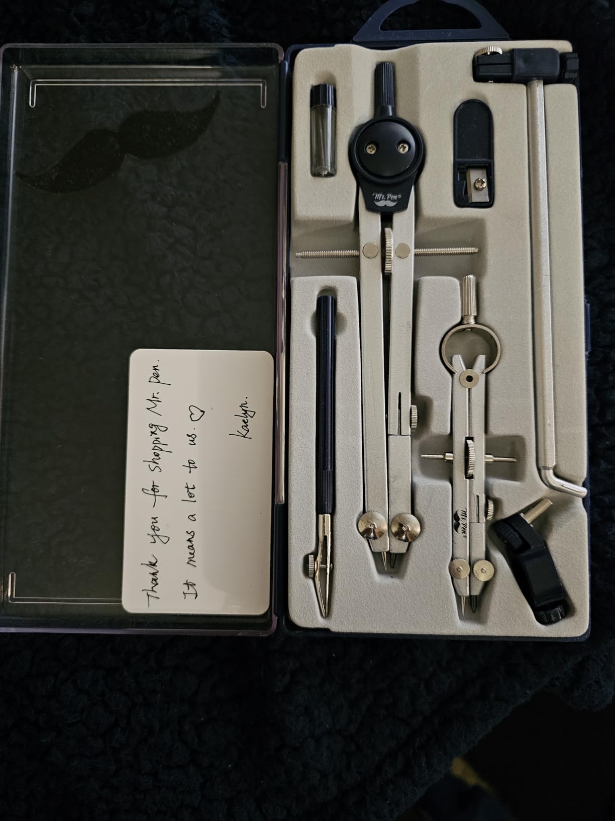 Mr. Pen- Professional Geometry Set, 7 pcs, Metal Compasses with Center Wheel & Extension Leg, Precision Drafting Kit with Storage Box for Geometry, Technical Drawing, Engineering & Architecture customer photo 1