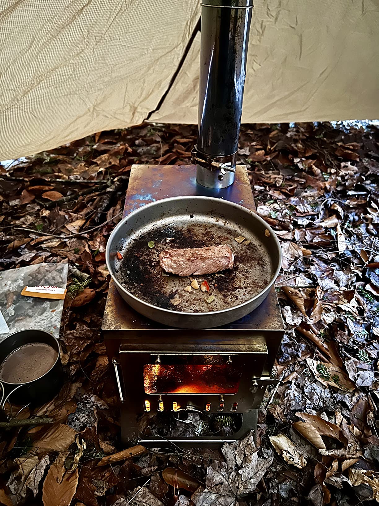 DANCHEL OUTDOOR T6 Ultralight Titanium Wood Stove for Camping Backpacking, 4.4lbs Folding Hot Tent Stove with 7.2ft Chimney Pipe customer photo 1