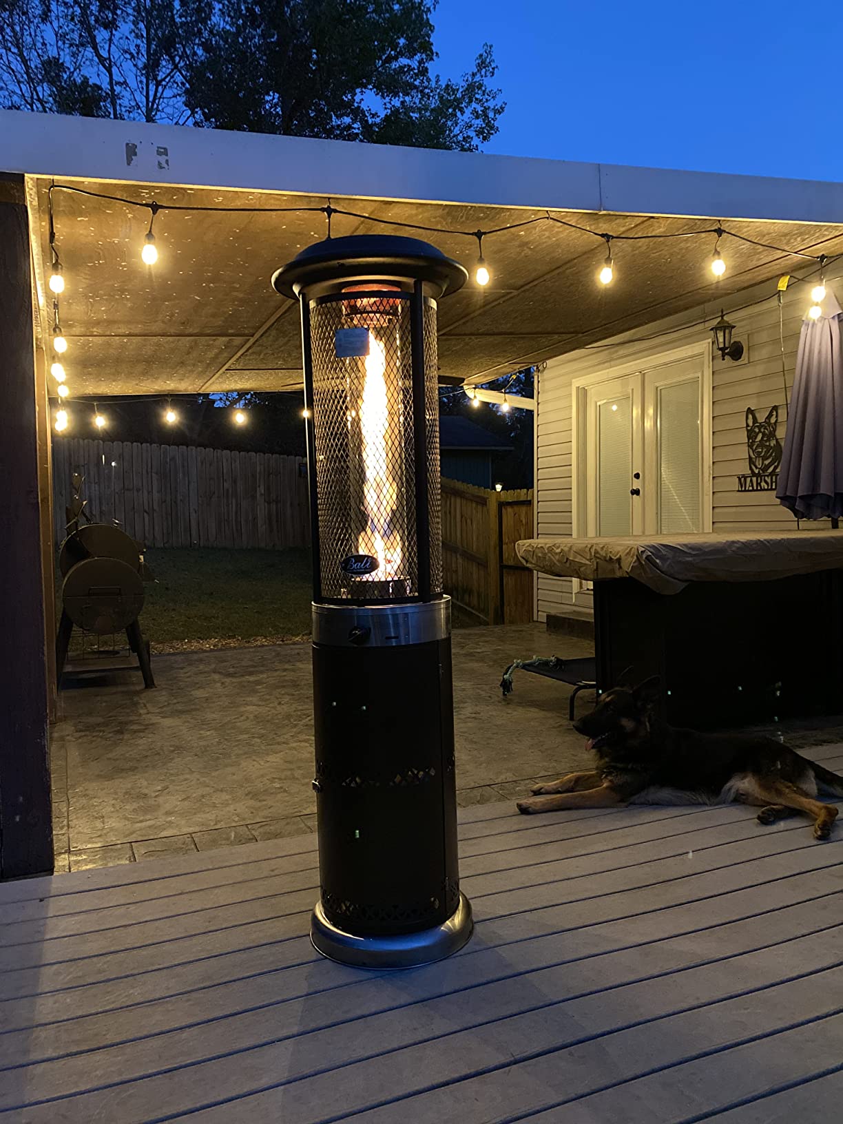 BALI OUTDOORS Propane Patio Heater, Stainless Steel Standing, 36,000 BTUs Portable Commercial Outdoor Gas Patio Heater with Glass Tube for Deck, Garden and Porch, Brown customer photo 2