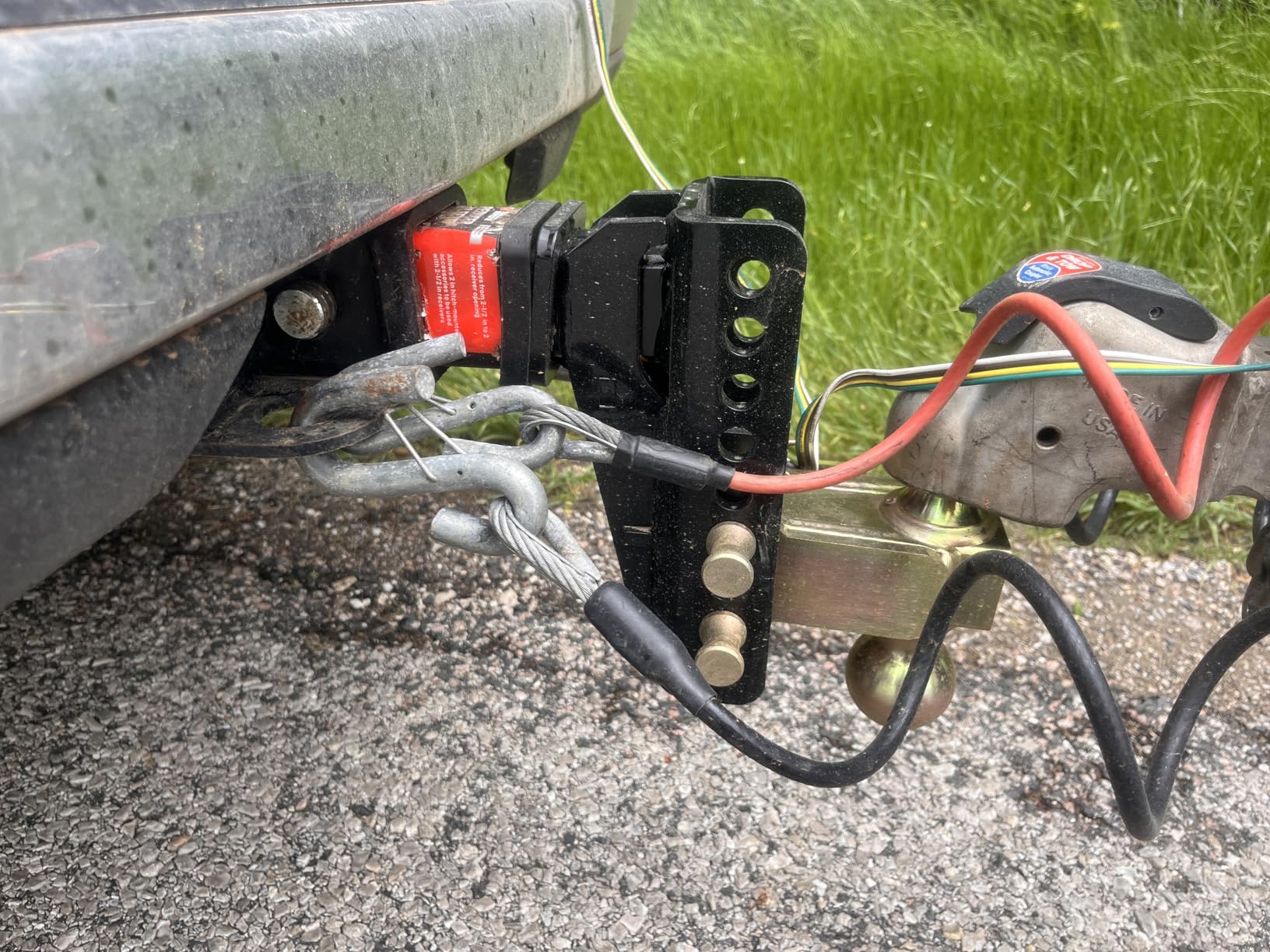 Adjustable Gooseneck Drawbar Trailer Hitch - 20,000 LBS, Fits 2 and 2-5/16 Inch Balls, US Gov Tested & Certified, Gooseneck Trailer Hitch Adapter for RV Towing, Motorcycles & Powersports customer photo 2