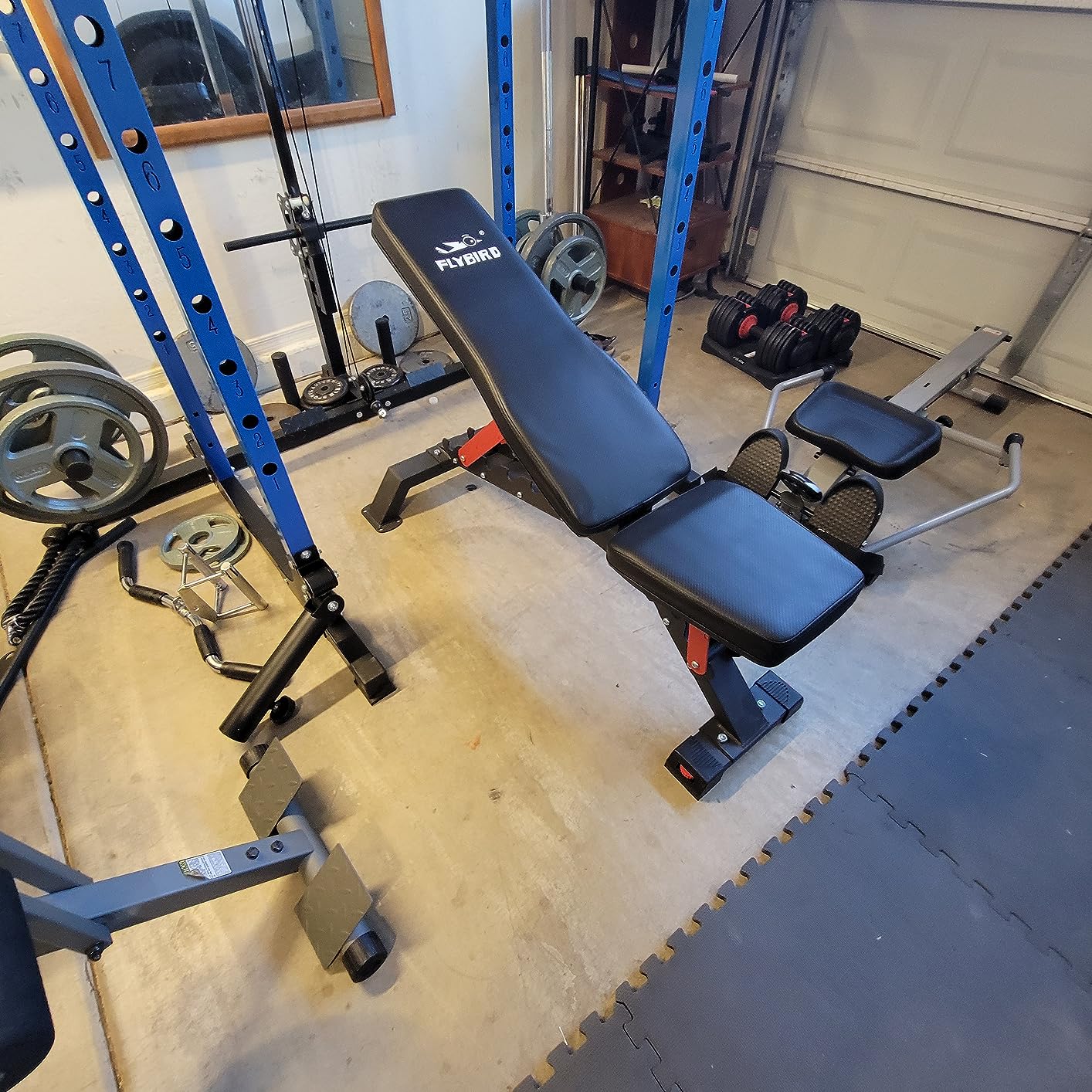FLYBIRD WB7 Weight Bench, Commercial Grade Adjustable Weight Bench - 1300LBS Workout Bench for Home Gym, Flat Incline Bench Press Heavy Duty Bench with 34'' Extra-Long Backrest and Easy-Roll Wheels customer photo 1