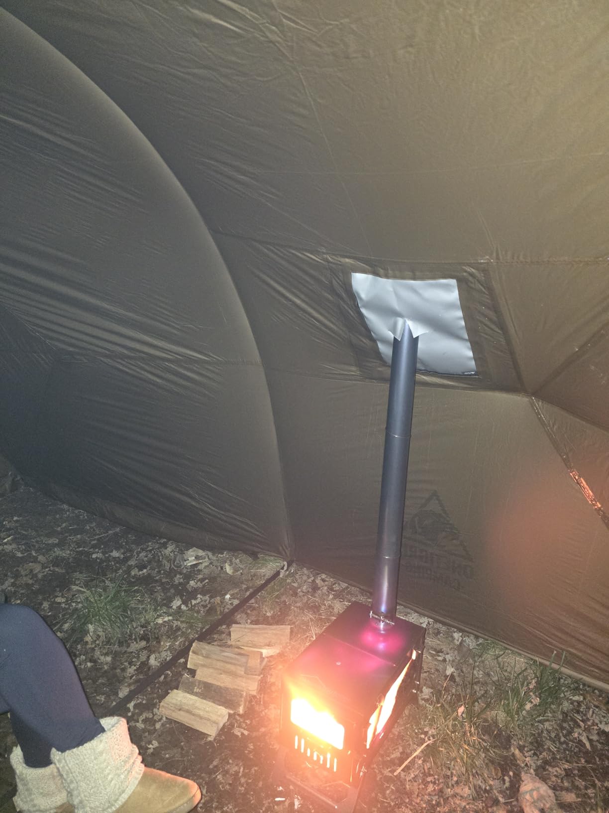 DANCHEL OUTDOOR TSG Portable TA1 Titanium Tent Wood Stove for Backpacking Camping, Collapsible Hot Tent Stove Rollable Chimney Pipe Cooking Hiking customer photo 2