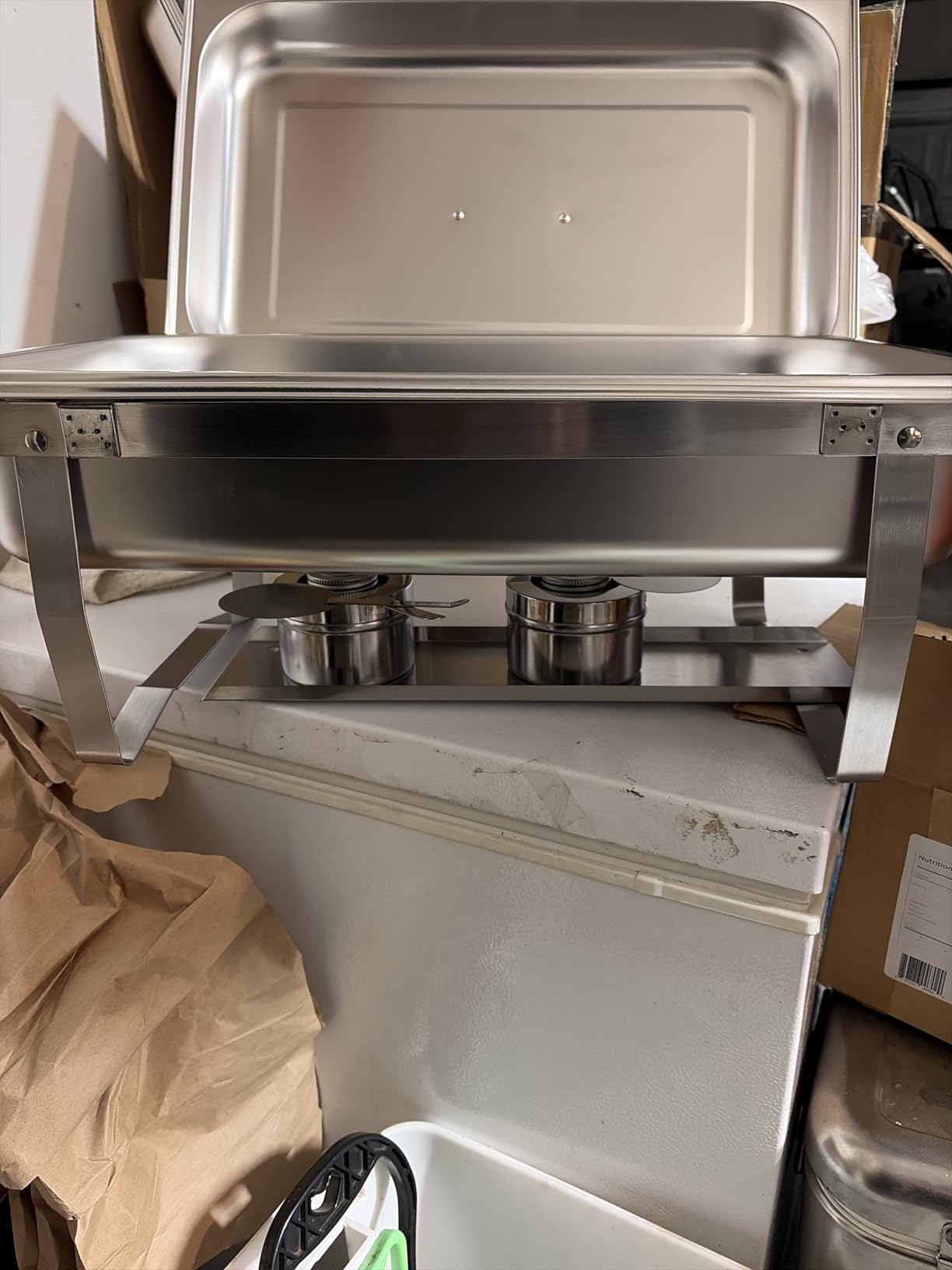 Alpha Living 4 Pack Chafing Dish Full Set - Stainless Steel Catering Chafer with Lids, Pans & Fuel Holders customer photo 1