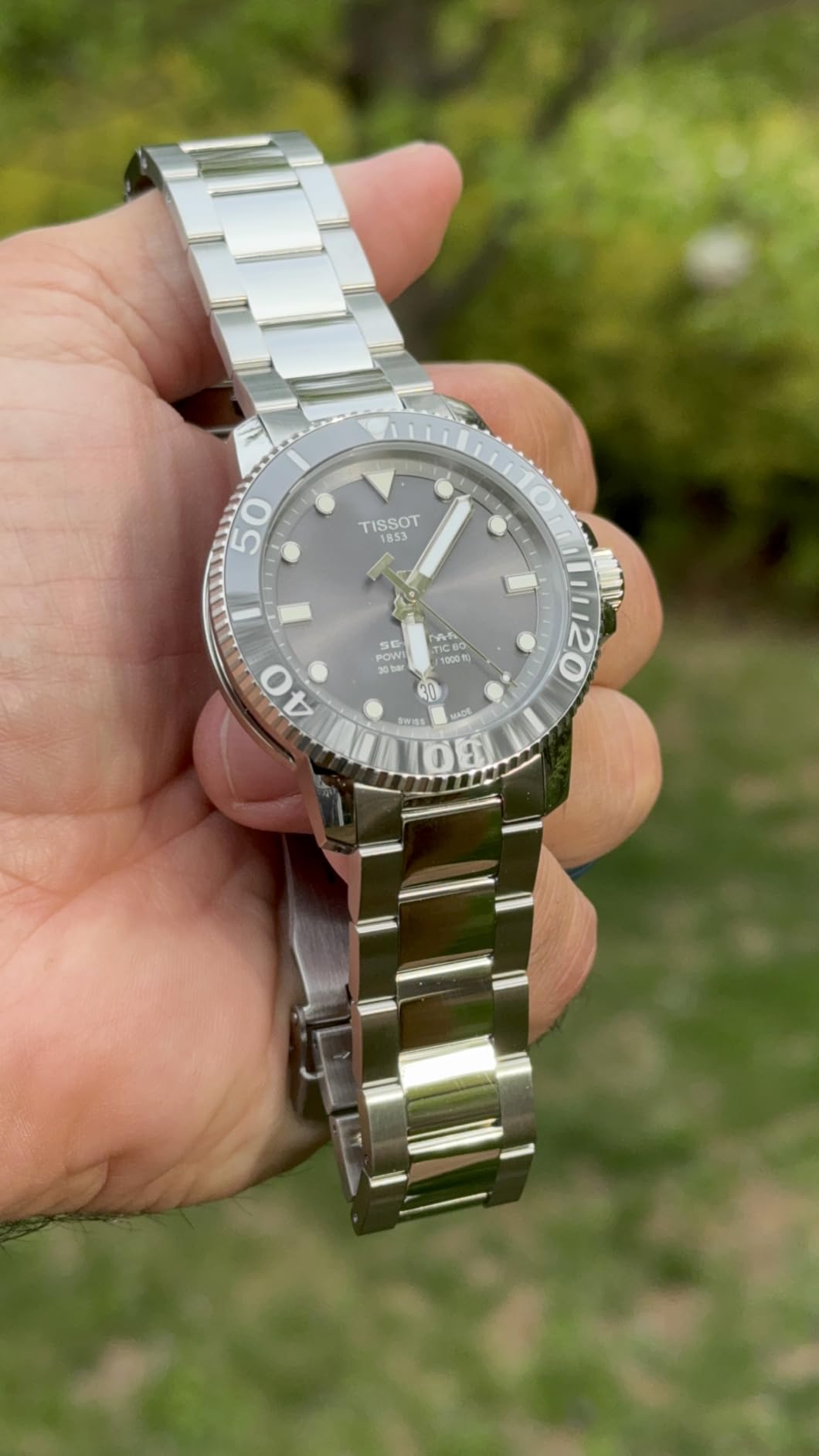 Tissot Mens Seastar 1000 Powermatic 80 316L Stainless Steel case Swiss Automatic Watch, Grey, Stainless Steel customer photo 1