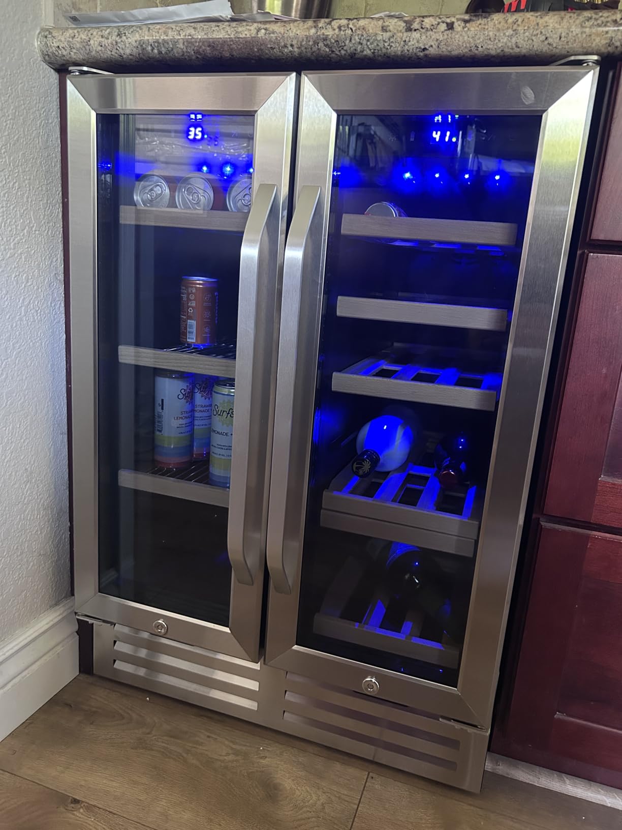 24 Inch Wine Cooler Fridge Dual Zone, Professional Large Capacity High Wine Refrigerator with Powerful Compressor, Quiet Operation customer photo 2