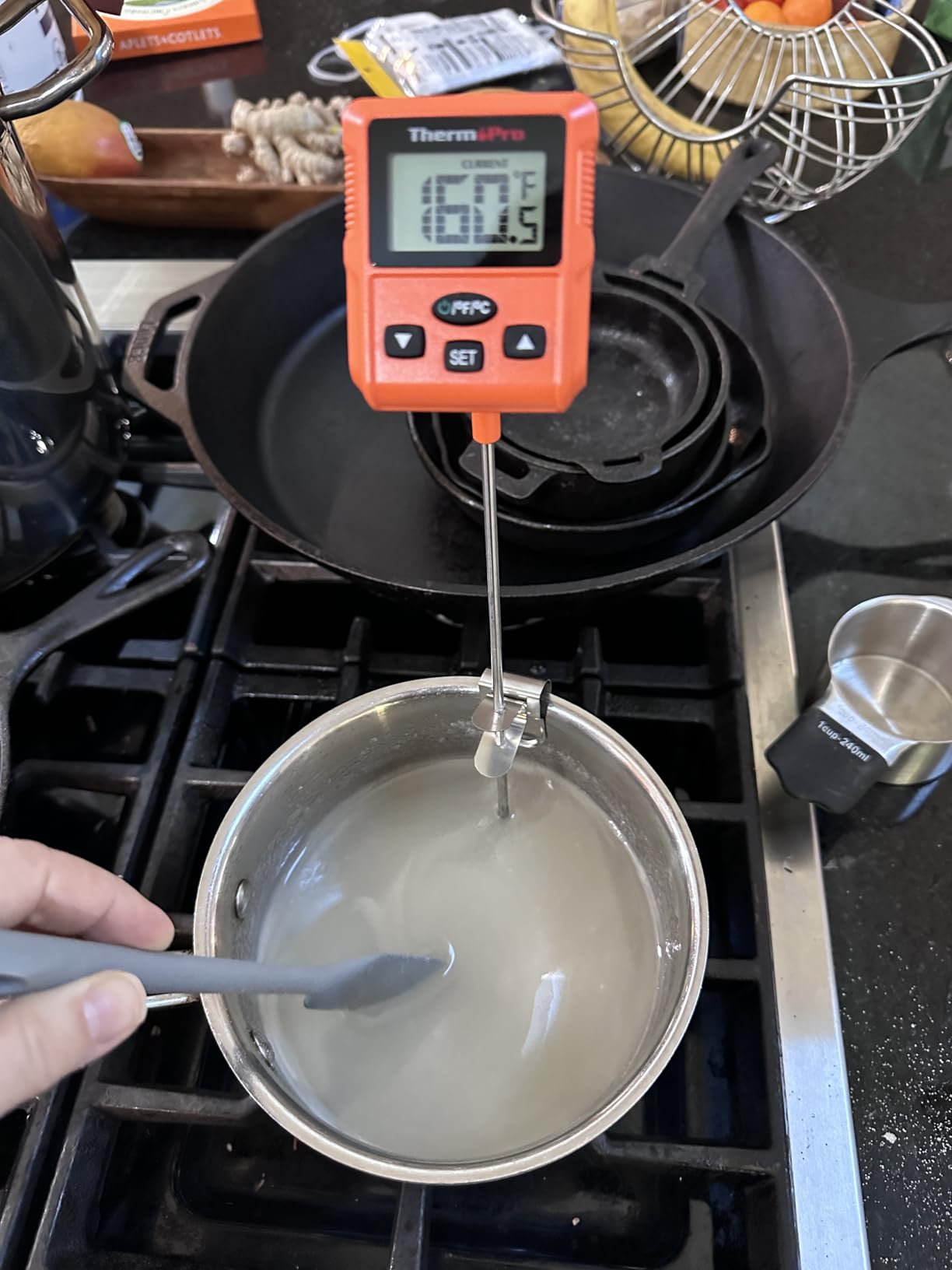 TempPro TP511 Digital Candy Thermometer with Pot Clip, Programmable Instant Read Food Meat Thermometer with 10'' Long Probe for Baking Grilling Candle Oil Deep Fry Thermometer(Previously ThermoPro) customer photo 1