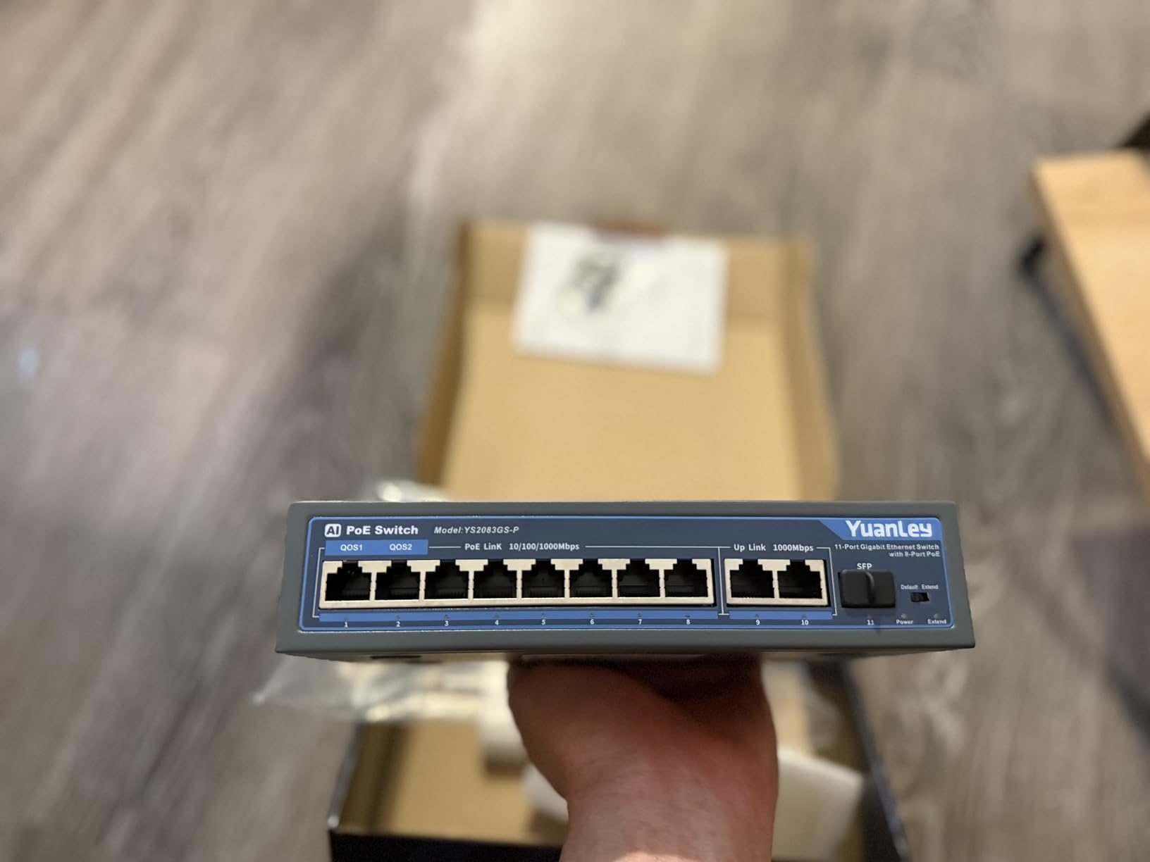 24 Port Gigabit Ethernet PoE Switch with 2 Uplink Gigabit Port & 2 SFP Port, YuanLey Unmanaged 24 Port PoE+ Network Switch, Rackmount, Build in 400W Power, Support 802.3af/at, Plug and Play customer photo 2
