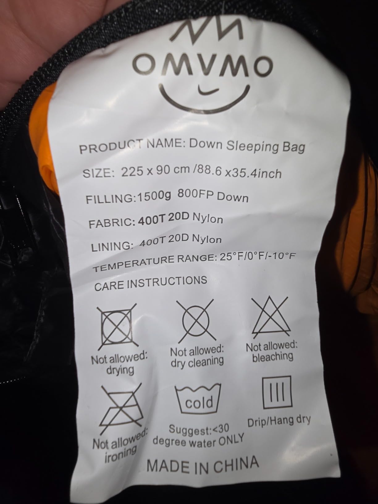 AIIYME -10°F 0°F 10°F 15°F Down Sleeping Bag for Adults, 800/650 Fill Power, Ultralight Wearable 4 Season Cold Weather Rectangle Sleeping Bag for Camping Hiking customer photo 3