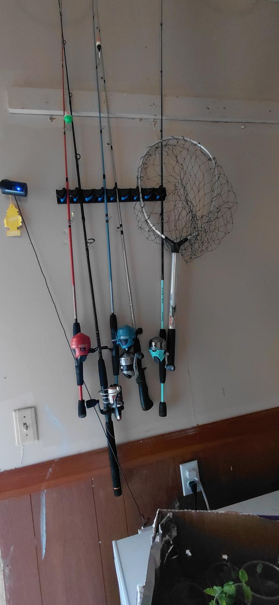 PLUSINNO Vertical Fishing Rod Holder, Wall Mounted Fishing Rod Rack, Fishing Pole Holder Holds Up to 9 Rods or Combos customer photo 2