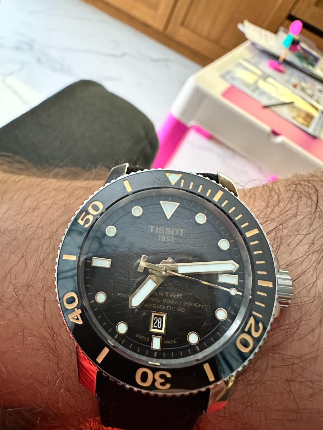 Tissot Seastar 2000 Professional Powermatic 80 316L Stainless Steel case Automatic Watch, Black, Rubber customer photo 2