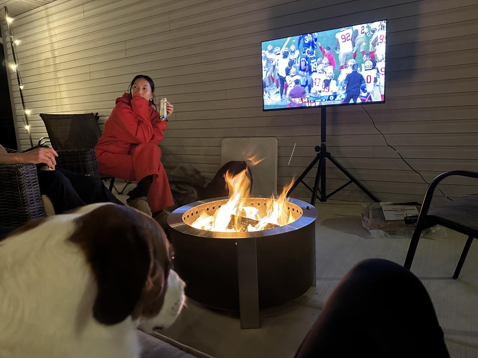 Breeo Smokeless Fire Pit (X Series 24, Corten Steel) | 27.5 inch Smokeless Firepit for Outside customer photo 2