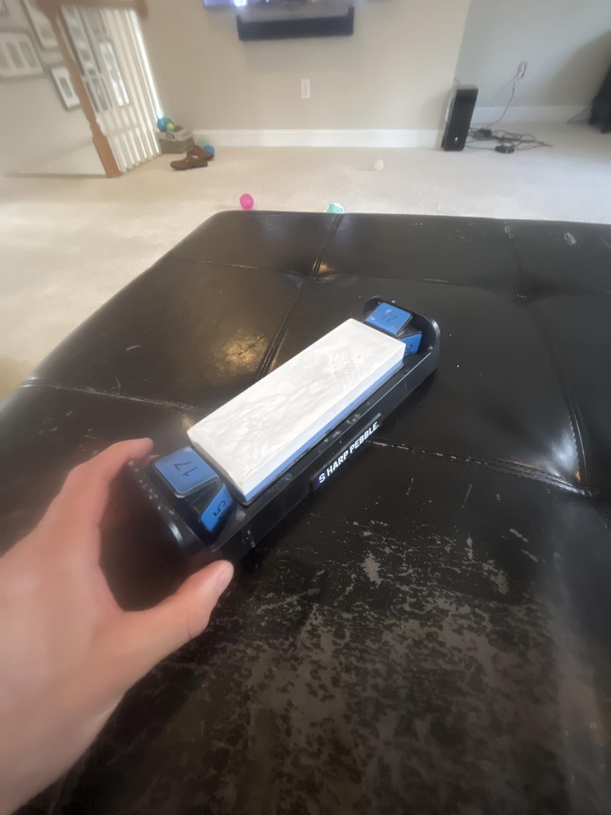 Sharp Pebble Complete Whetstone Knife Sharpening System - 1000/6000 Grit Wet Stone Sharpener Kit with Built-In Angle Guides (15 / 17 / 20 / 22 ) - Beginner-Friendly customer photo 1