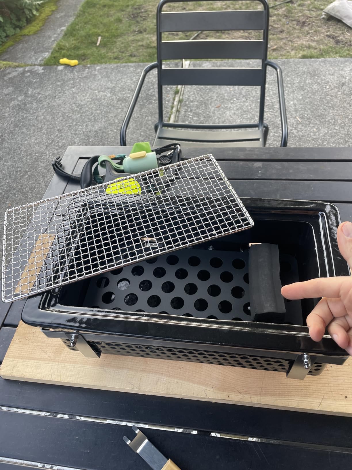 ONLYFIRE GRILLS Charcoal BBQ Hibachi Grill with Grid Lifter, Portable Yakitori Grill with Stainless Steel Grate customer photo 1