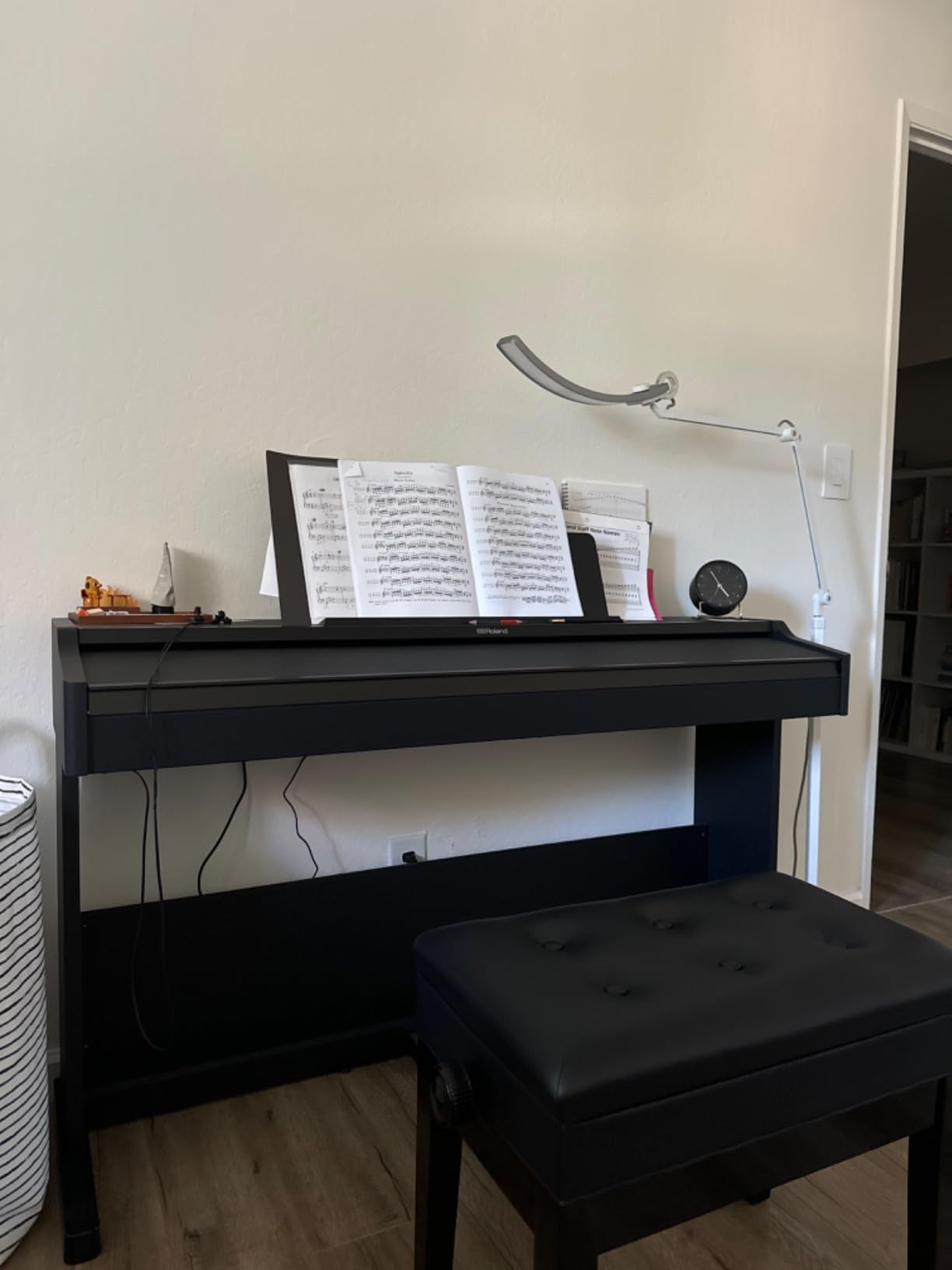 Roland RP107 Digital Piano | Compact Home Piano with Traditional Upright Styling customer photo 1