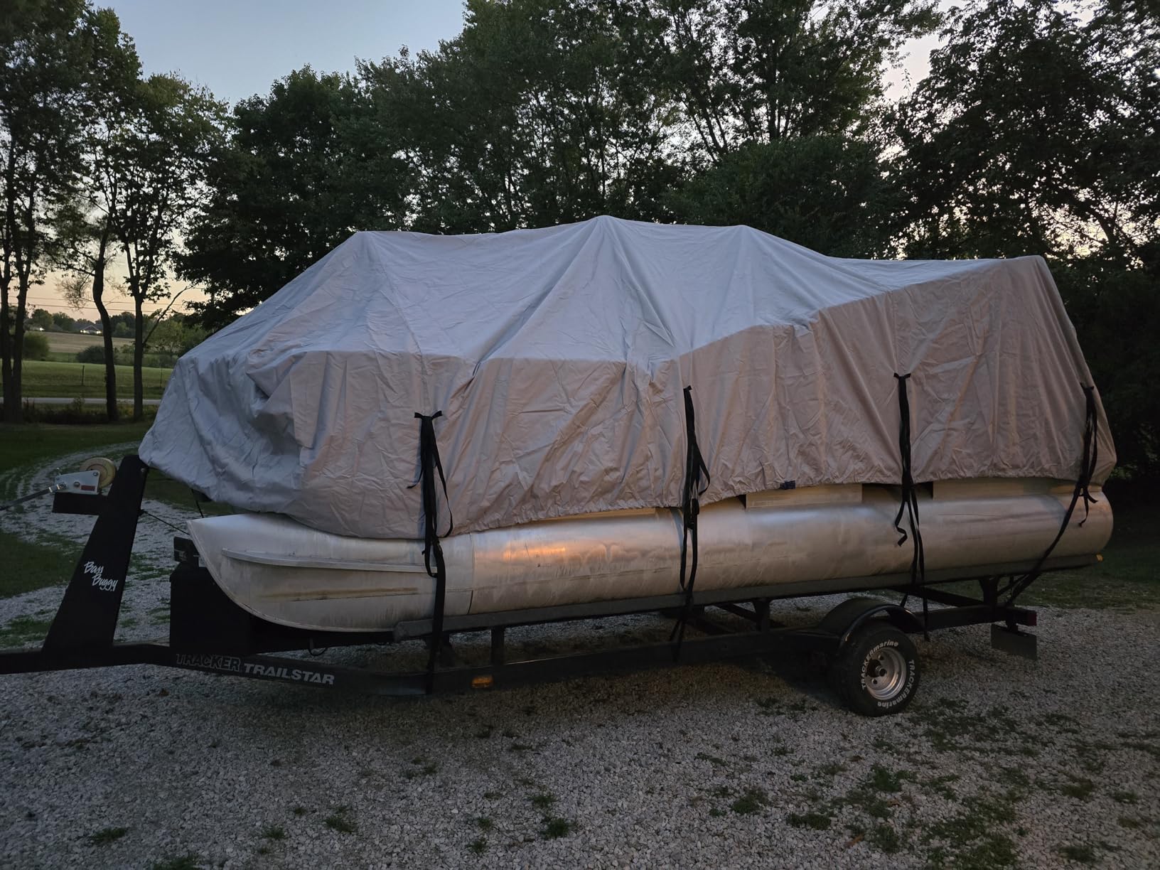 Seal Skin Covers Heavy-Duty Pontoon Boat Cover, Waterproof & UV Resistant, Fits 24'-28'L x 102