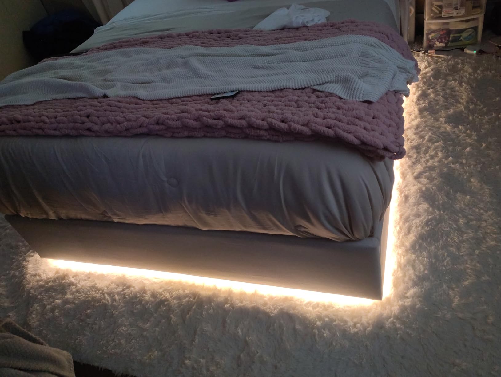 PAUTIX COB LED Strip Light,LED Lights 16.4ft,UL Listed Warm White 2700K Dotless Strip Lights,CRI93+ Super Bright Dimmable 24V Flexible Tape Light with RF Remote,for Cabinets,Kitchen Office Lighting customer photo 1