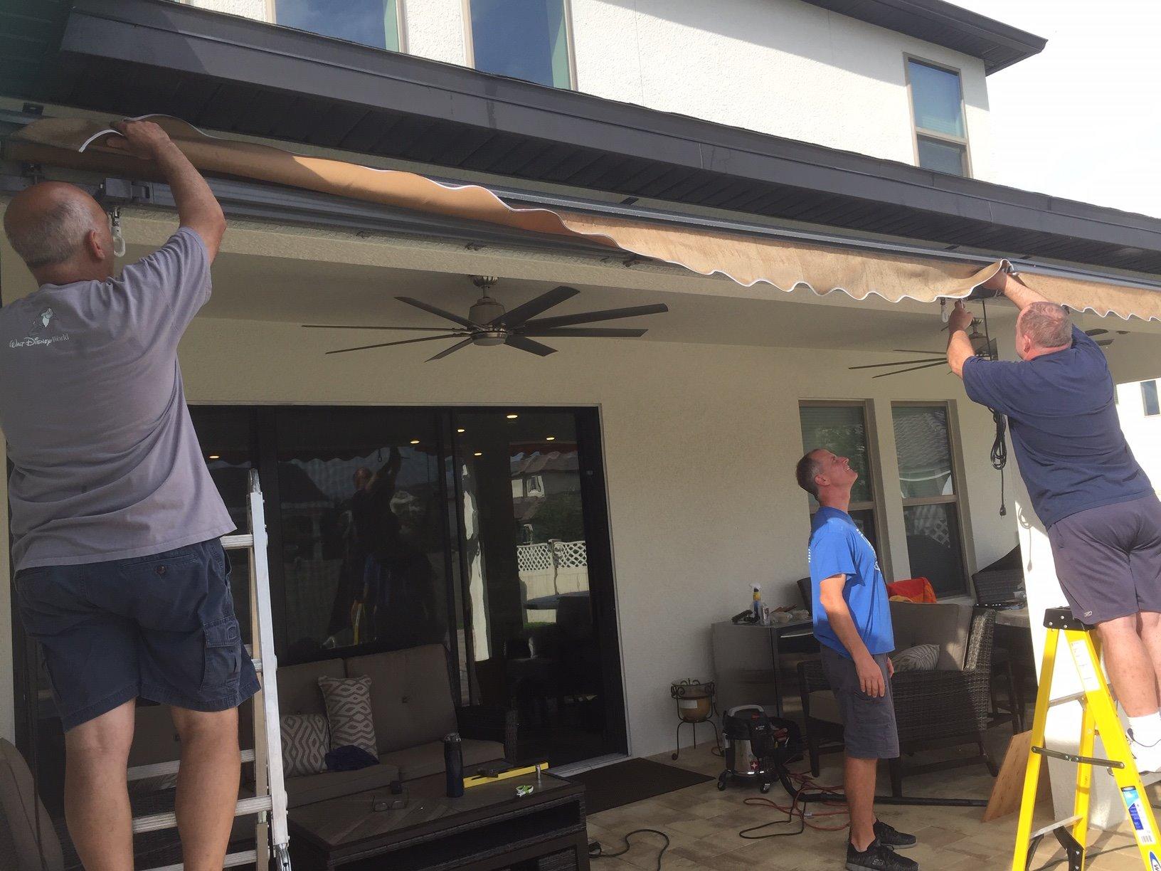 ADVANING Classic Series 12'X10' Electric Retractable Awning, 100% Acrylic UV+ Sun Shade Canopy, Light Taupe (Solid), EA1210-A013H customer photo 2